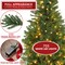 Casafield Pre-Lit Realistic Pencil Alpine Fir Artificial Holiday Christmas Tree with LED Lights and Metal Stand